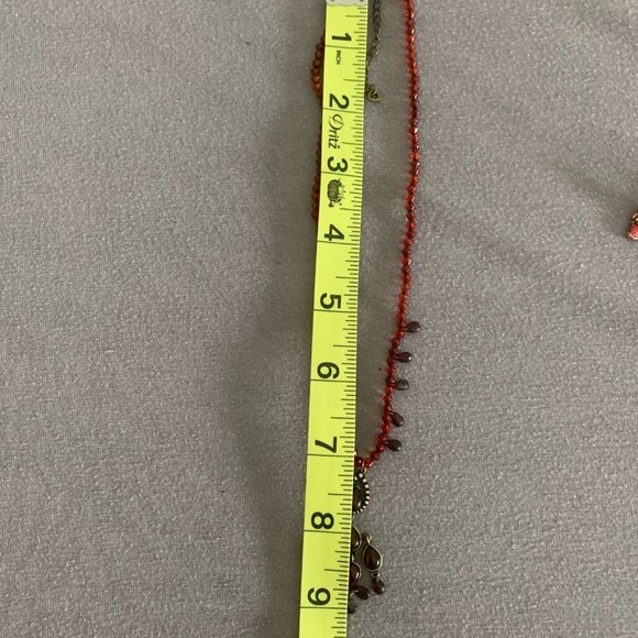 2/$25 Red/Gold Beaded Necklace and Earring set - Picture 5 of 10